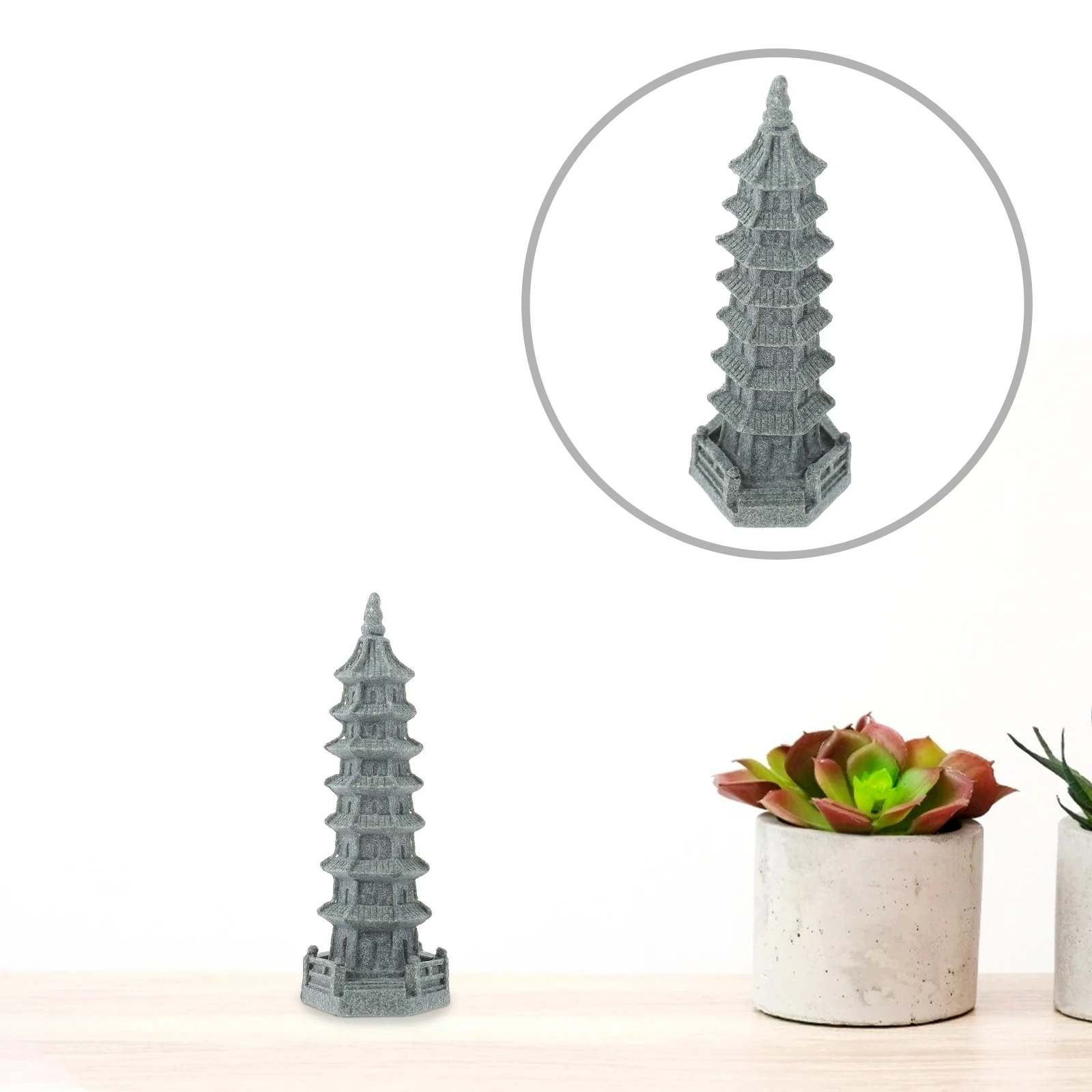 

Simulated Wenchang Tower Bonsai Decor Pagoda Shape Landscape Fairy Statue Ornament Model Sandstone Gardening Decorations