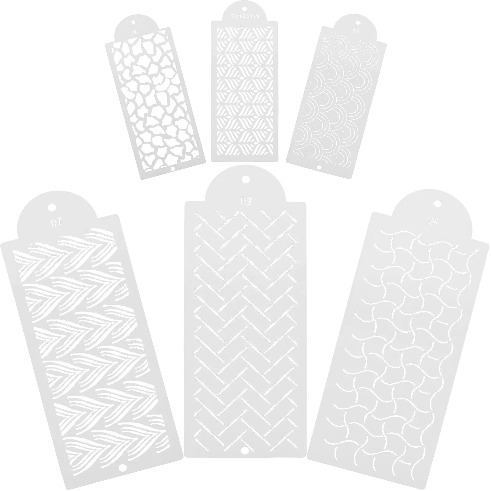 6Pcs 중공 페인팅 스텐실 플라스틱 DIY 템플릿 페인팅 공예 프로젝트 스크랩북 저널링 용품 아트 드로잉