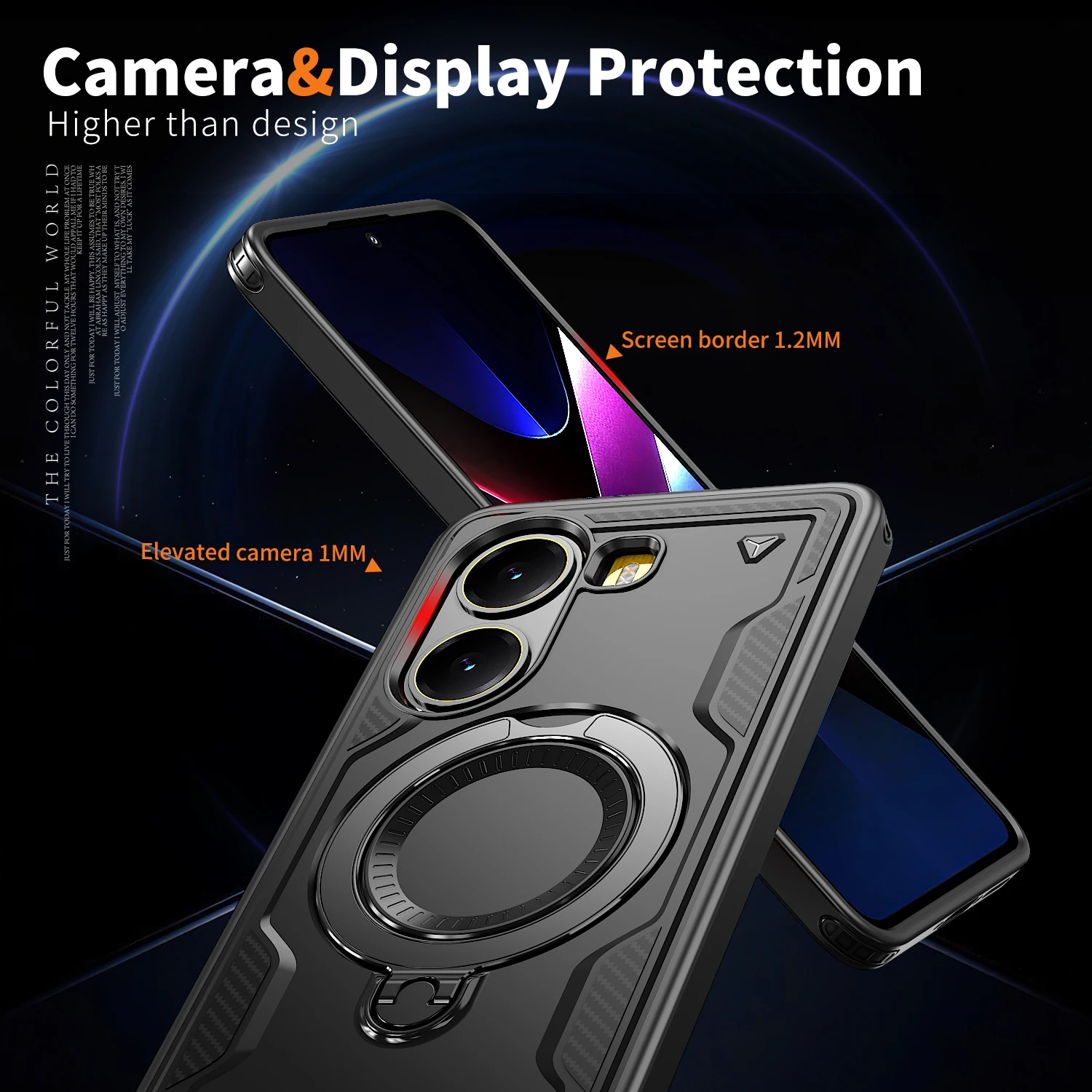 Poco X7 Pro 5G Shockproof Phone Case with Built-in Ring Kickstand and MagSafe Compatibility