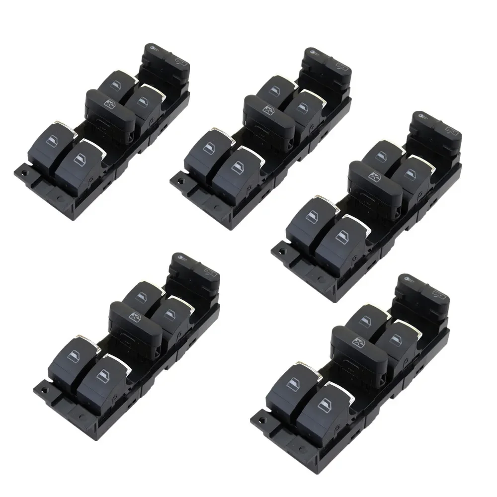 Nuovo 5Pcs Master Window Controller Chrome Switch Per 1999-2005 Vw Jetta Golf Mk4 Passat B5 3Bd 959 857 3 Bd959857 1 J4 959 857