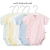Breathable Fabric Summer Newborn Baby Girls Boys Romper 100% Cotton Short Sleeves Bodysuit Infant Baby Clothes 1