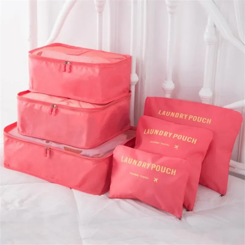 6 PCS Travel Storage Bag Multifunction Packing Cube Bag Travel Kit Set for Women Clothes Tidy Organizer Wardrobe Suitcase Pouch travel bags storage bag clothes storage bags
