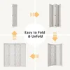 Folding Room Divider, 66.9 Inch Wood Carved Privacy Screens, Free Assembled Freestanding Simple Decorative Partition 5