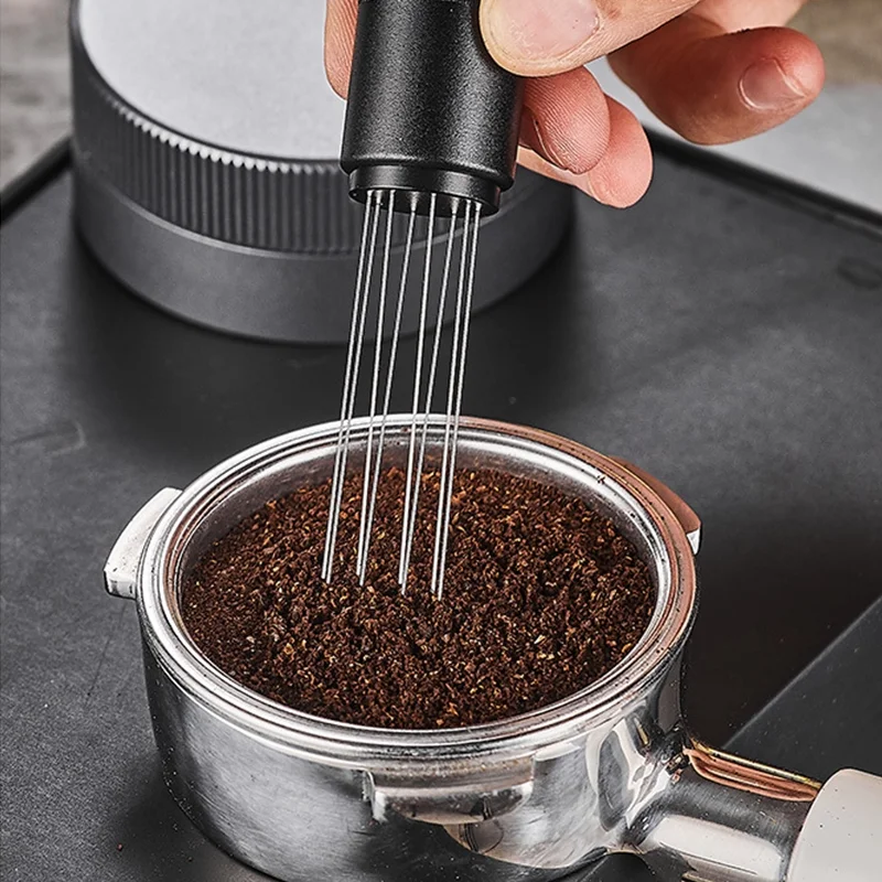 WDT Tool Espresso Coffee Stirrer Needle 8 Needles Magnetic Absorption Stand Barista Coffee Stirring Distribution Tool
