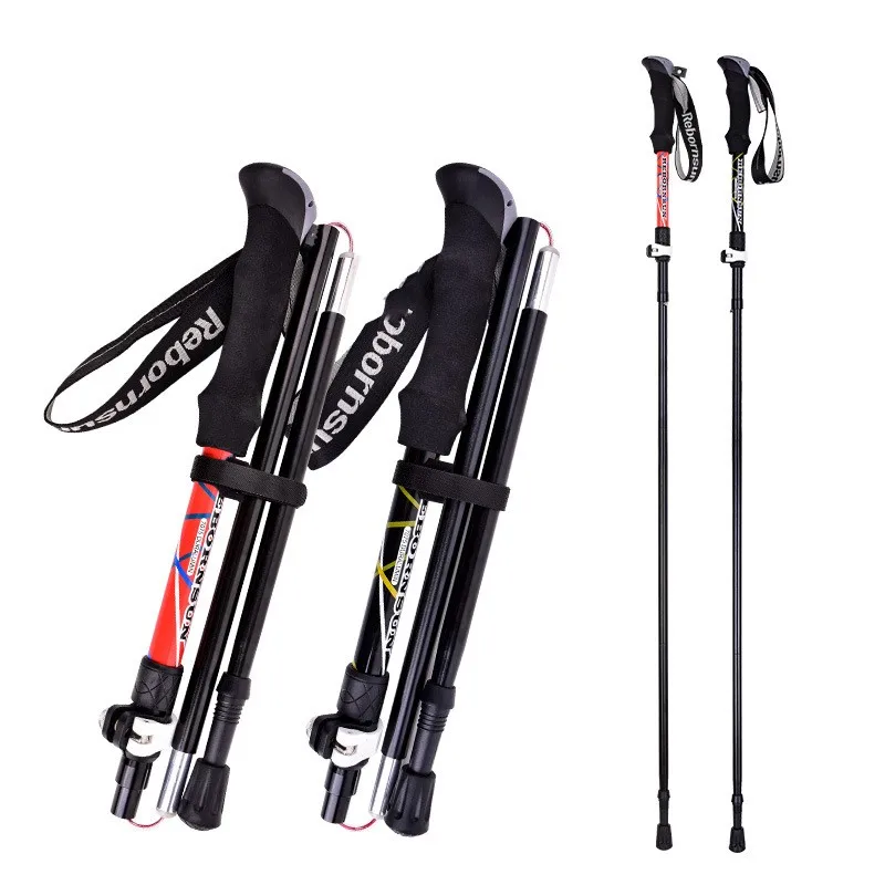 Walking stick skiing handles Hiking cane portable long Sticks