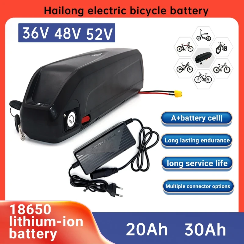 

Аккумулятор Hailong для электрического велосипеда 36 в 48 в 52 в USB 18650 BBS02 BBS03 BBSHD 17Ah 20ah 30Ah 500W 750W 1000W 1500W, аккумулятор для скутера