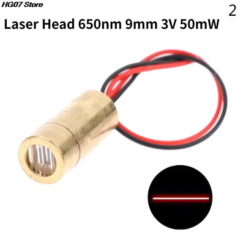 

High Quality 1PC Laser Head 650nm 9mm 3V 50mW Laser Cross Diode Module Red Copper Head 5MW