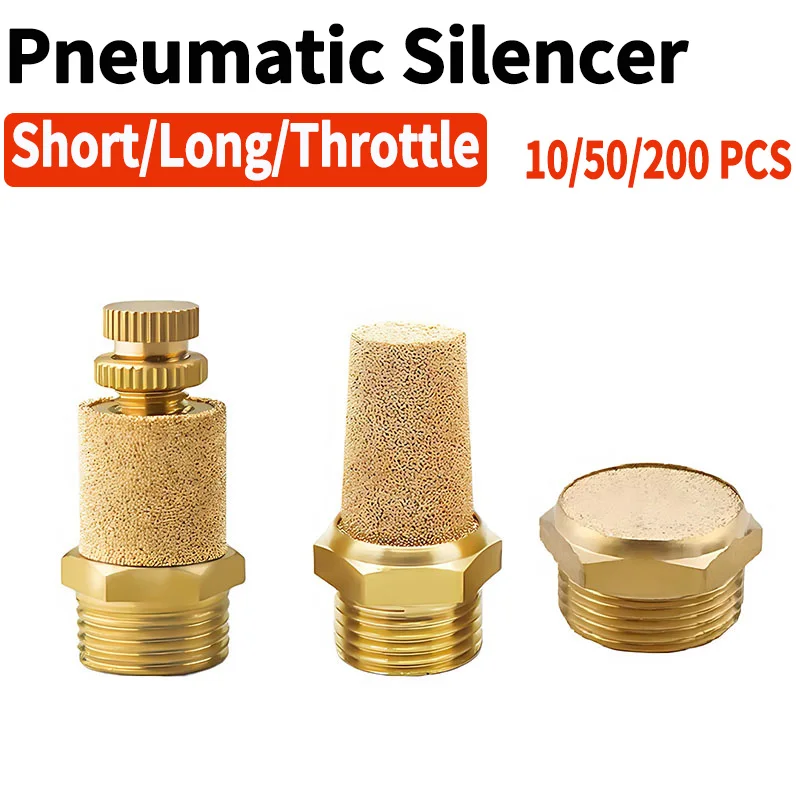 Silenciador Pneumático de Bronze Sinterizado Silenciador de Escape de ar de Latão Rosca m5 10 Pcs 50 Pcs