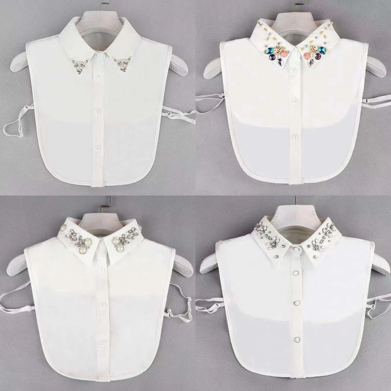 Fake Collar Shirt Detachable Collars Solid Shirt Lapel Blouse Top Clothes Shirt  