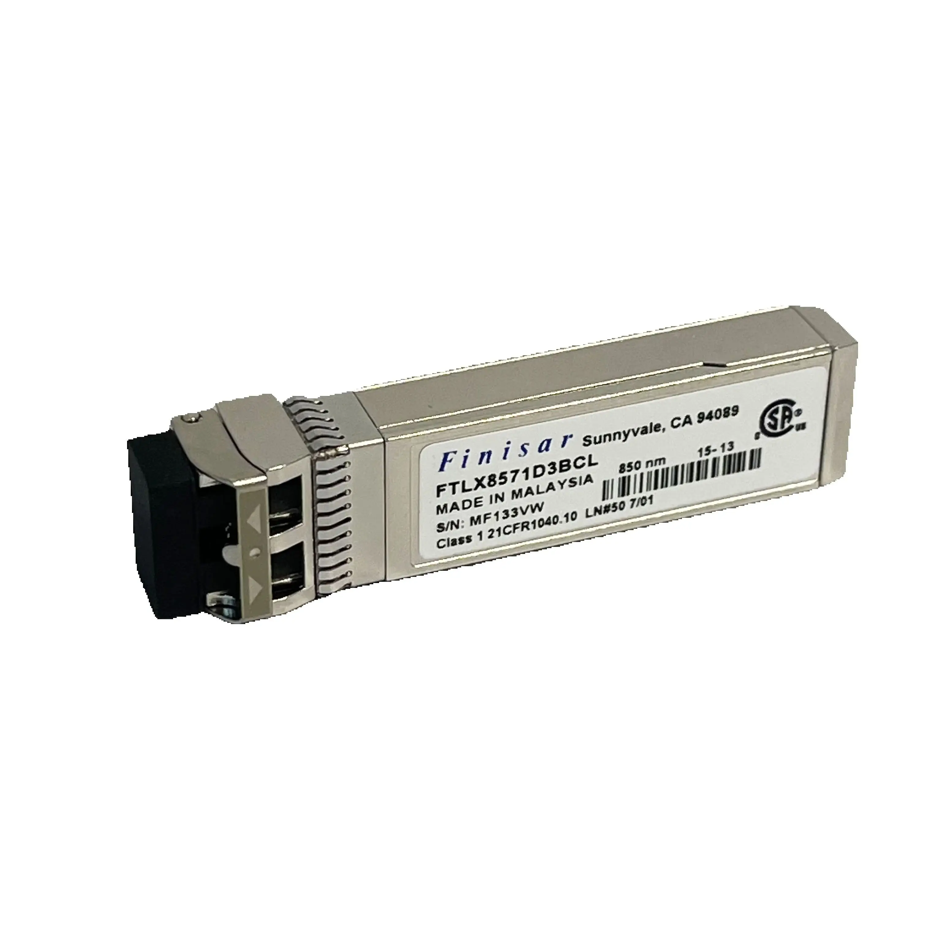 Finisar 10GbE SFP-10G-SR 10GBASE-SR FTLX8571D3BCL Optic Transceiver Module 850nm Optical Transceiver Module