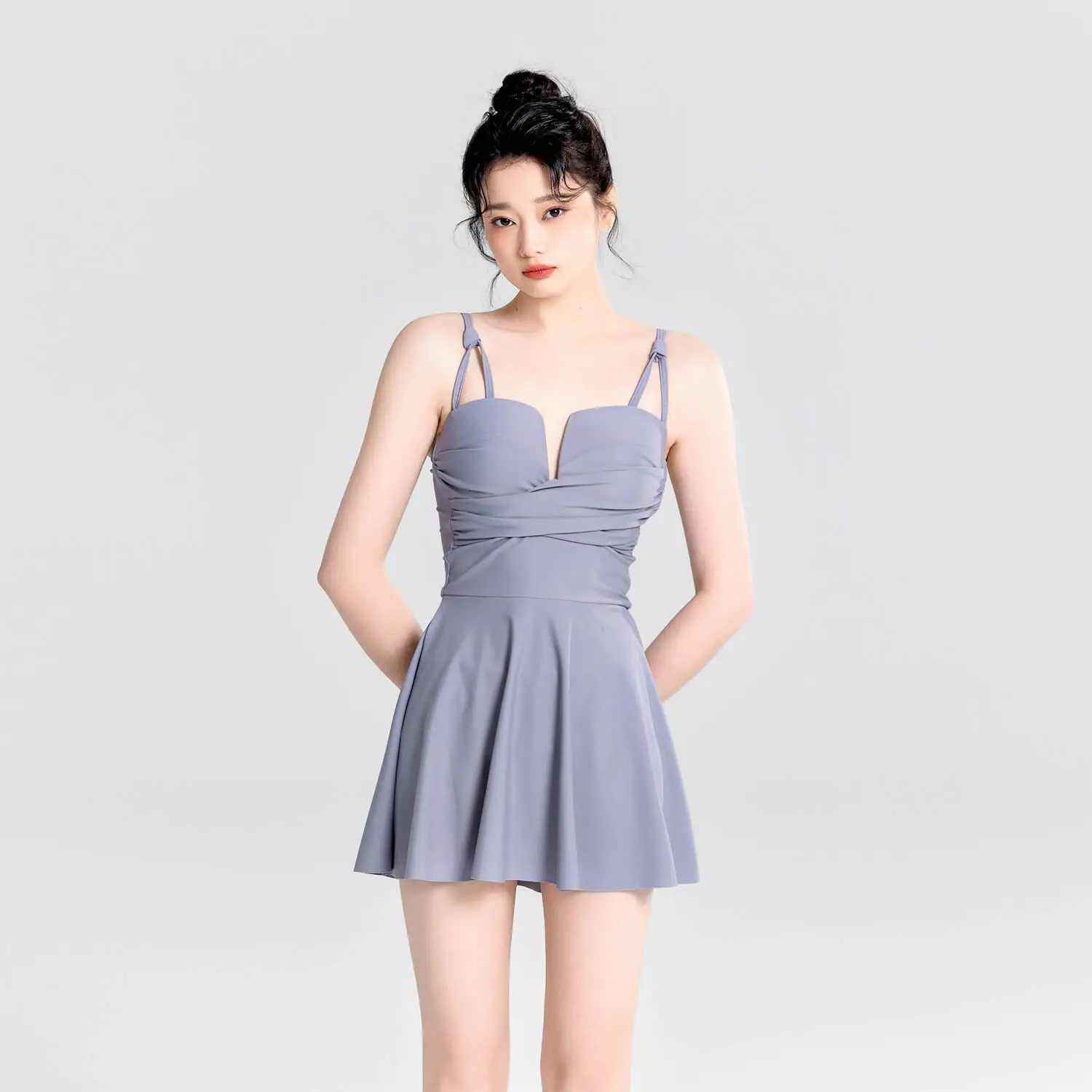 Women's Slimming Long Sleeves Dress Swimsuit