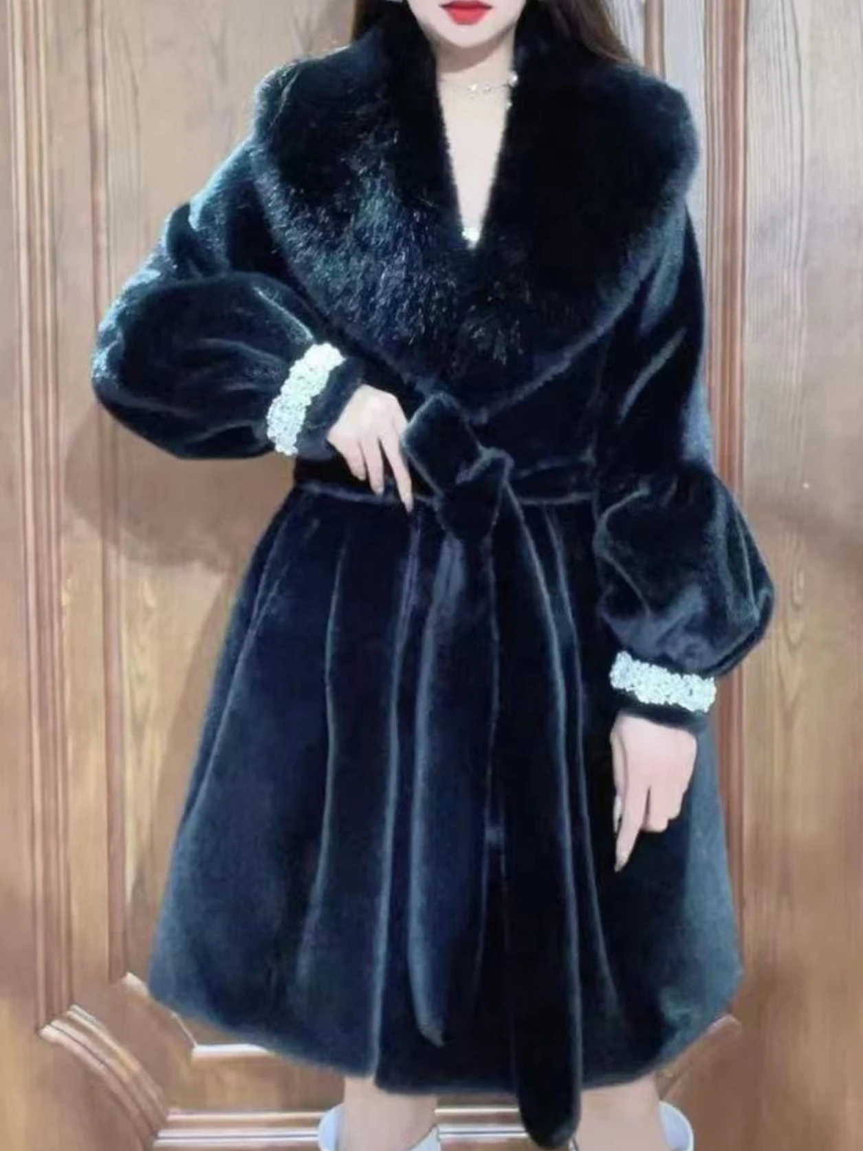 Fashion Fur Coat Long Sleeve Women's European Mink Warm Contrast Color Casual Coat Winter New Loose Elegant Sweet Fur Jackets