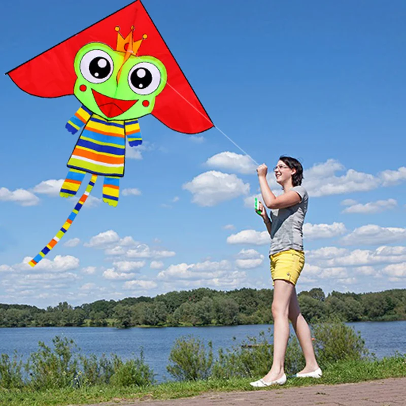 

New Arrive Outdoor Fun Sports 79 inch Frog Kite /Animal Kites With Handle And Line For Kids Good Flying