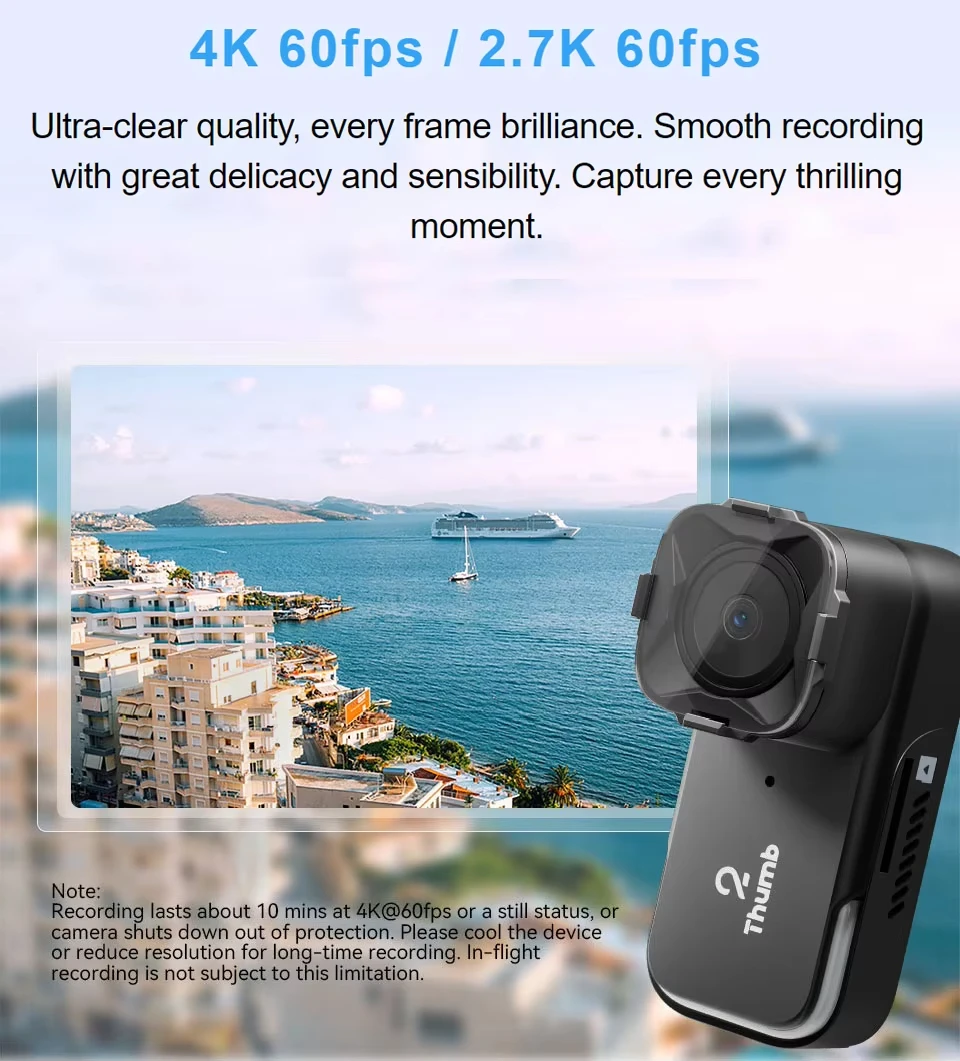 RunCam Thumb 2 4K 2.7K New Version HD Recording Camera Bulit-in Gyro 27g Small Light For FPV Racing RC Drone Model