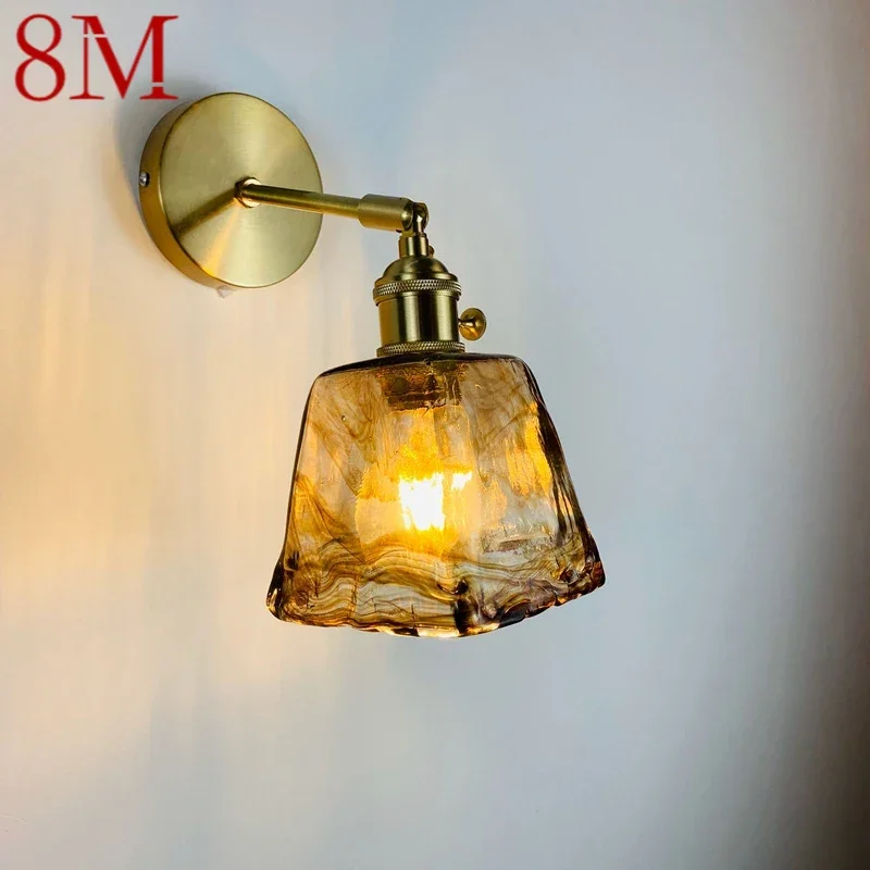 

8M Nordic Brass Wall Lamp Indoor Living Room Bedroom Bedside Lamp Modern Hotel Corridor Hallway Wall Lamp