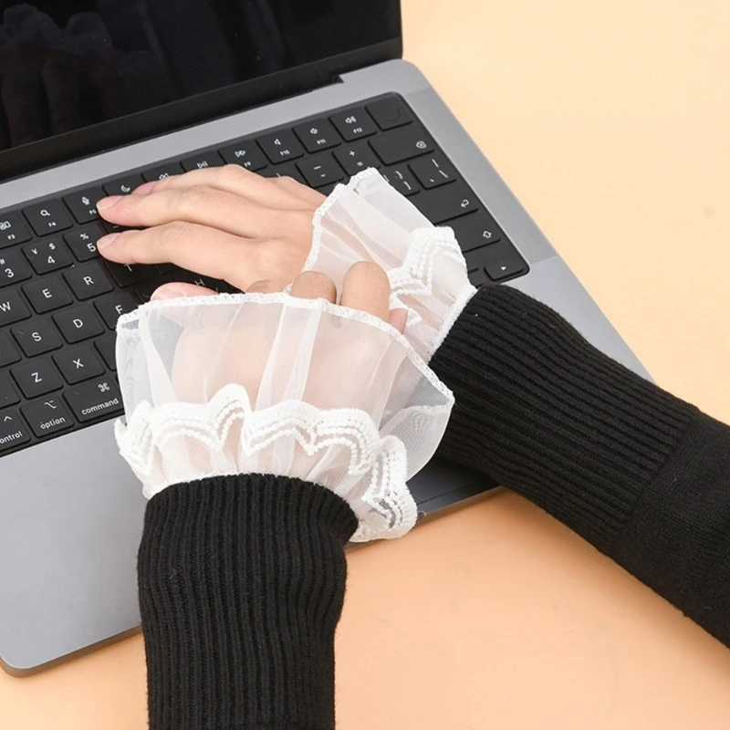 Lace Sleeves Women Decorative Sleeves Elegant False Cuffs Sweater Faux Sleeves drop shipping