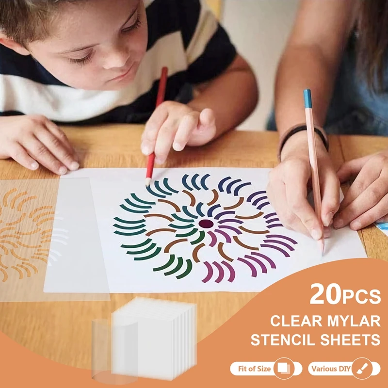 

20 шт. прозрачные трафаретные листы из майлара, 12 дюймов, пустые трафаретные листы из материала, для совместимой и силуэтной резки