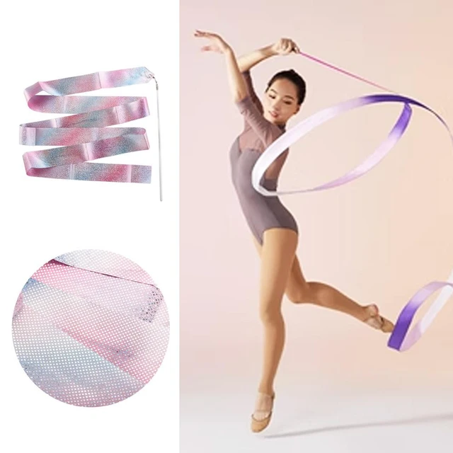 5 pièces 4 m accessoires de danse de ruban de gymnastique de couleur  artistique jouets pour enfants (rose rouge)