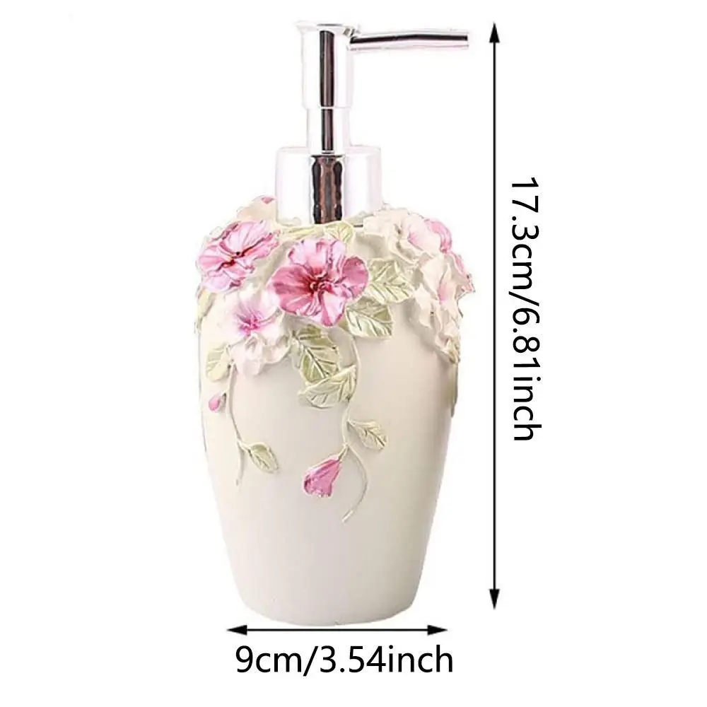 Luxury Flower Soap Dispenser Floral European style Hand Lotion Pump Bottle Colorful Anti-Leak Press Refillable Bottle soap dispenser