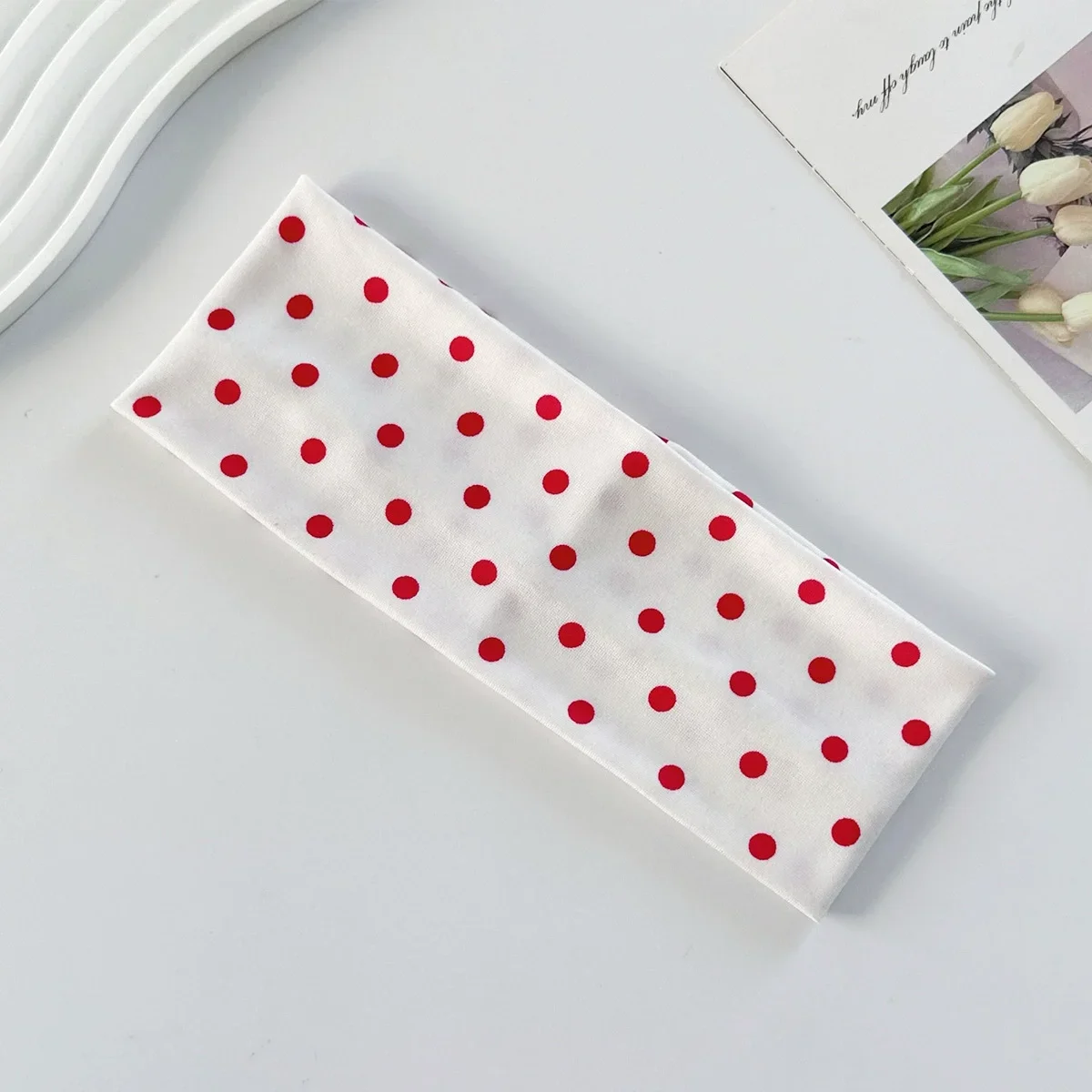 Retro Polka Dot Button Headband – Fashionable Y2K French Hair Accessory