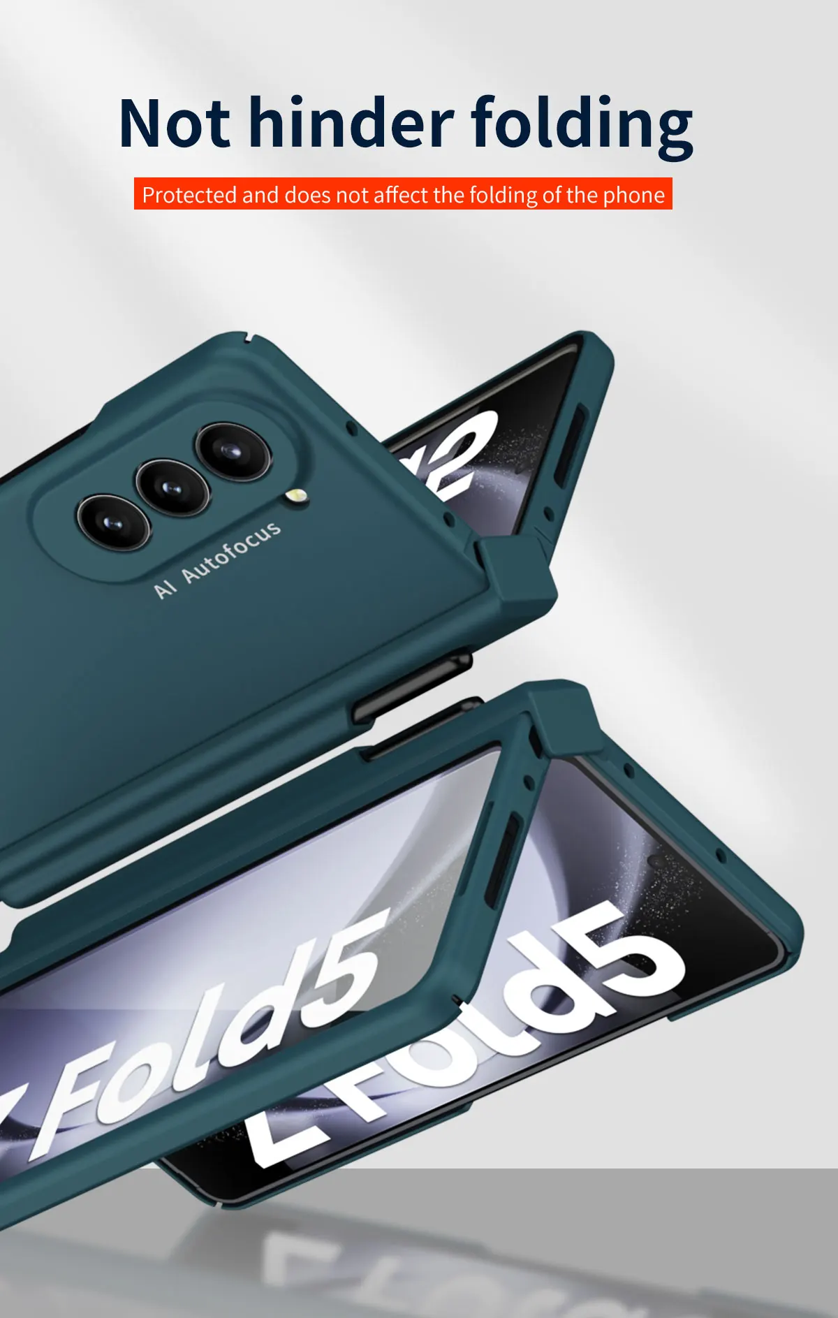 Coque de téléphone Samsung Galaxy Z Fold 5 5G, pour Fold5 Slim S, support de fente pour stylo, charnière, couvercle en plastique avec protecteur d'écran avant_voghion.com