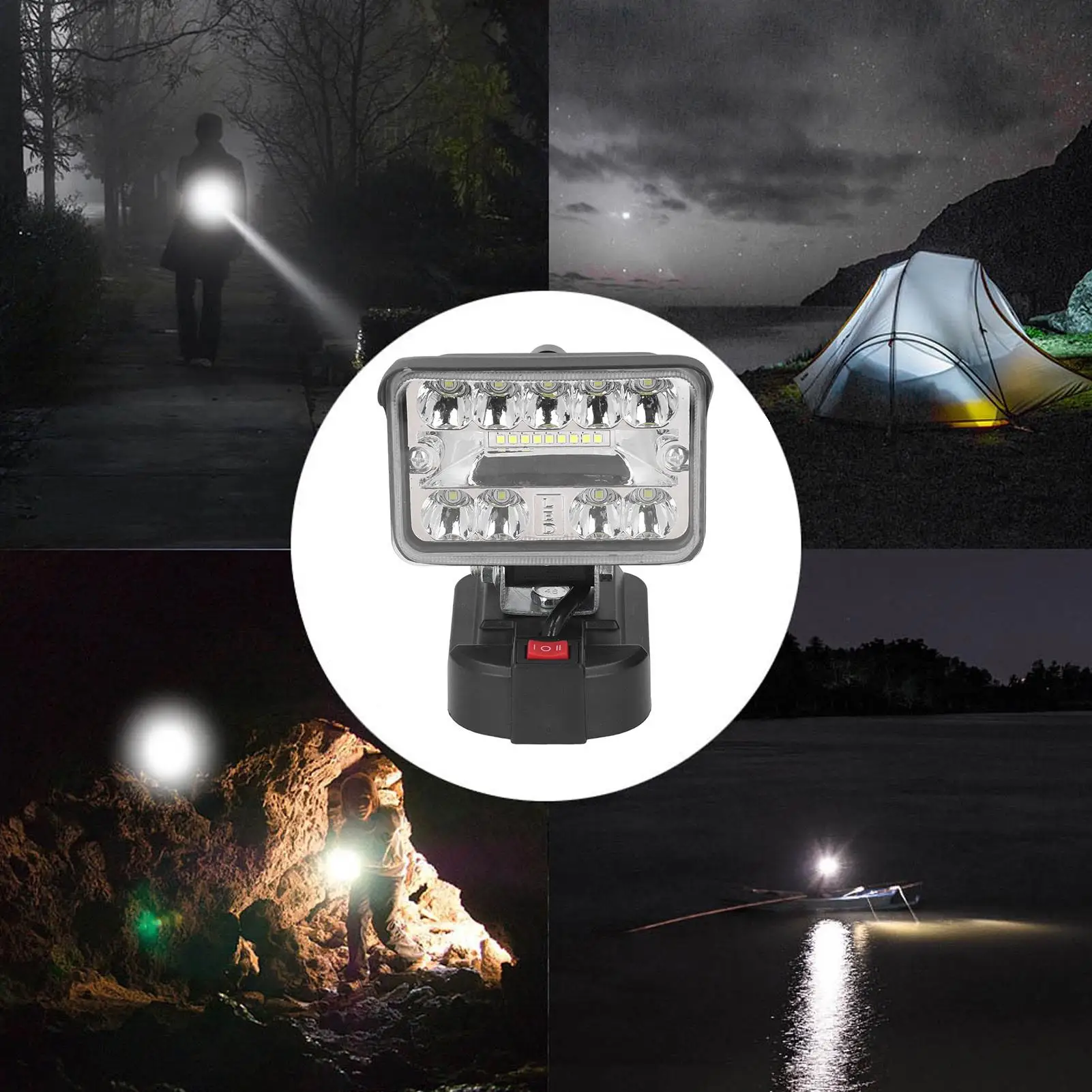 3in LED Work Light Cordless with Stand for Emergency for outdoor Lighting 54W 2800LM 6500K