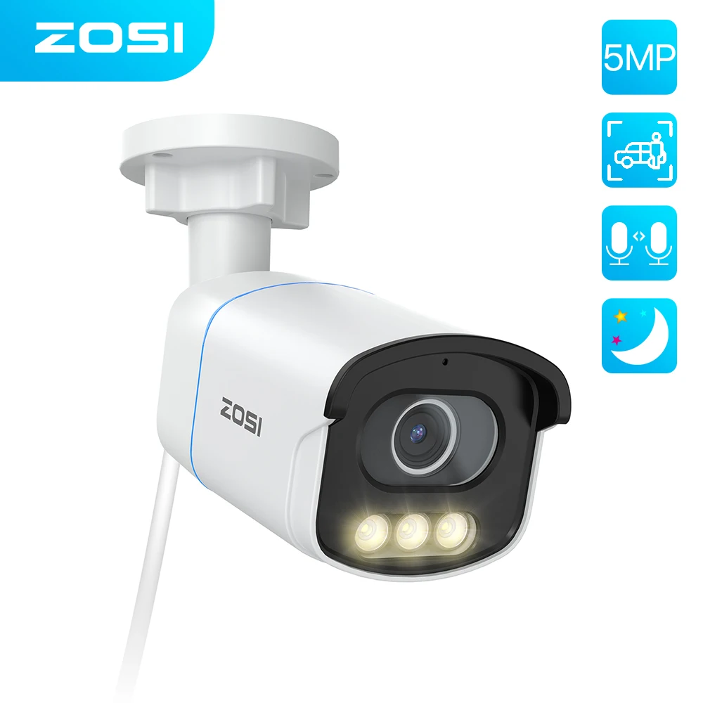 ZOSI PoE 보안 IP 카메라, 야외 오로라 럭스 트루 컬러 나이트 비전 F..