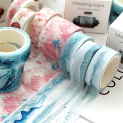 Bandes Washi créatives séries océan, 3 rouleaux/boîte, auto adhésives, masquage, décorations pour bricolage, Scrapbooking, compte à main 