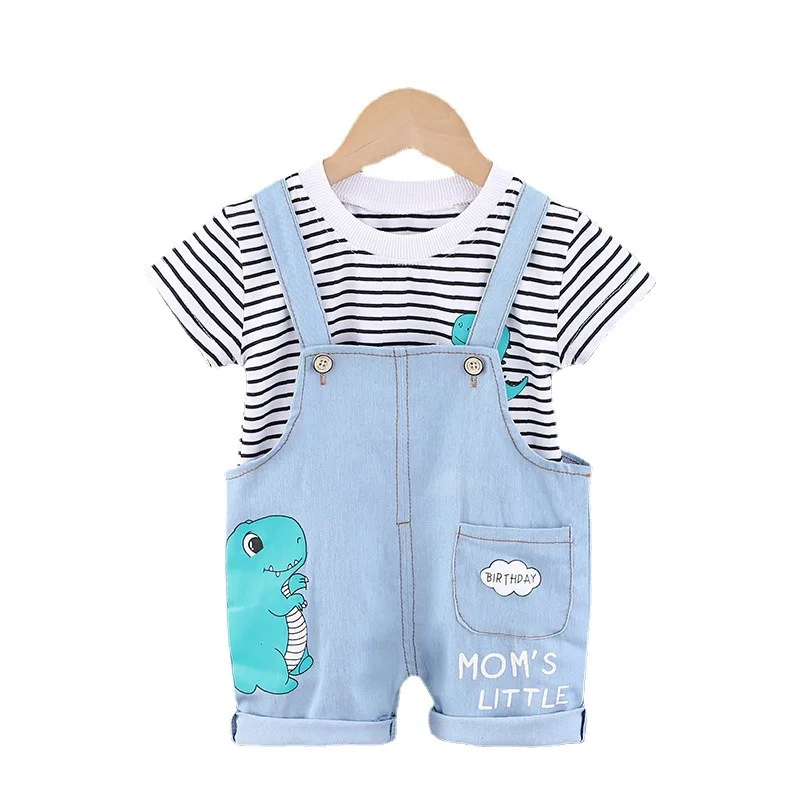 

New Summer Baby Boys Clothes Suit Children Girls Casual Short Sleeve T-Shirt Overalls 2Pcs/Sets Toddler Costume Kids Tracksuits