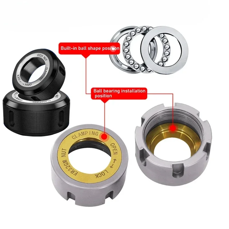 Ball Wheel Bearing Nut ER25 ER32 GM High Precision OZ25 OZ32 Bearing Ball OZ ER Nut ER11 ER16 ER20 ER25 ER32 ER40