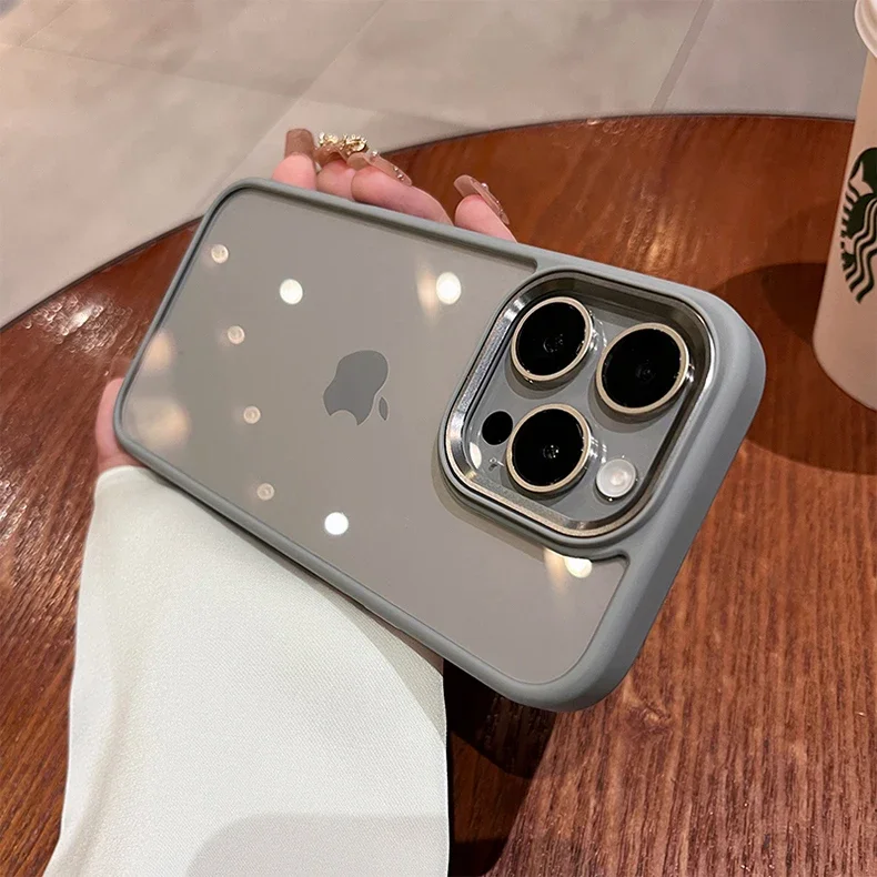 Premium Transparent Shockproof Case with Soft Bumper and Metal Camera Protector