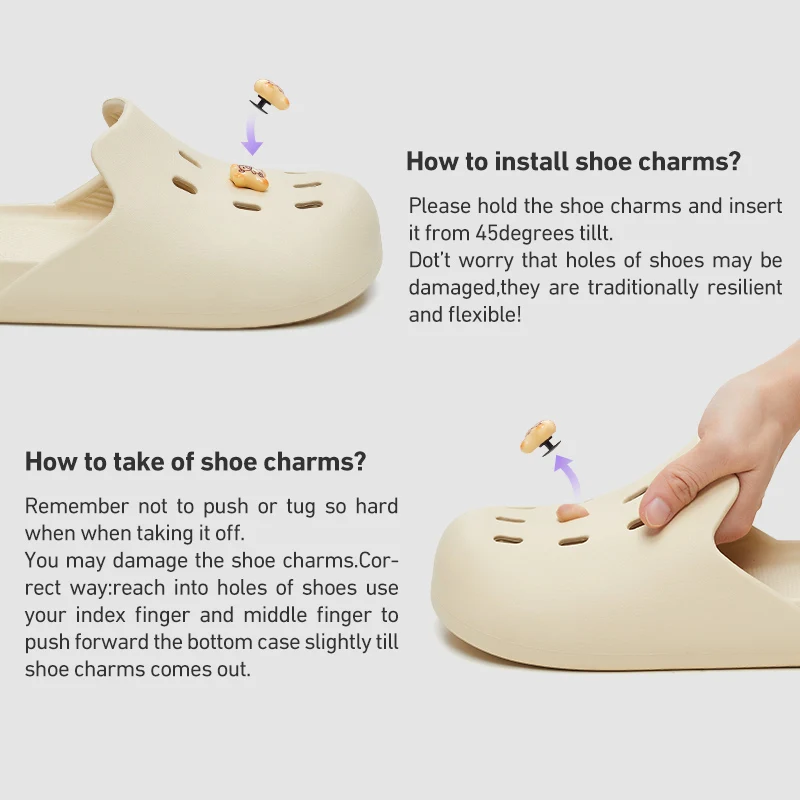 UTUNE Cute Hole Slippers Shoe Buckle Designer Accesoire Garden