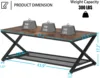 Coffee Table with Storage,Industrial Wood Metal 2 Tier Center Living Room Table with Mesh Shelf 2