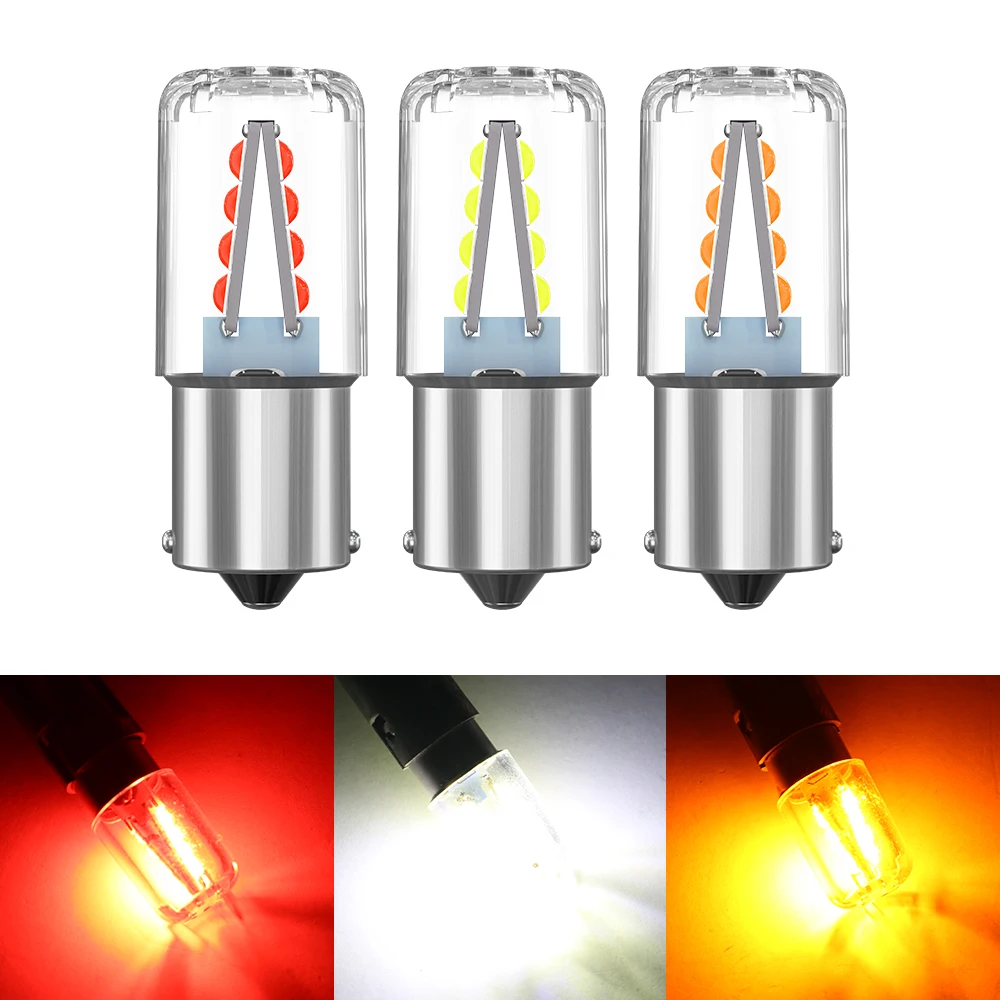 

1pcs Car LED Lights 1156 BA15S 1157 BAY15D Canbus 3030SMD Bulb DRL Daytime Running Lamps Parking Stop Light 12V White Red Yellow