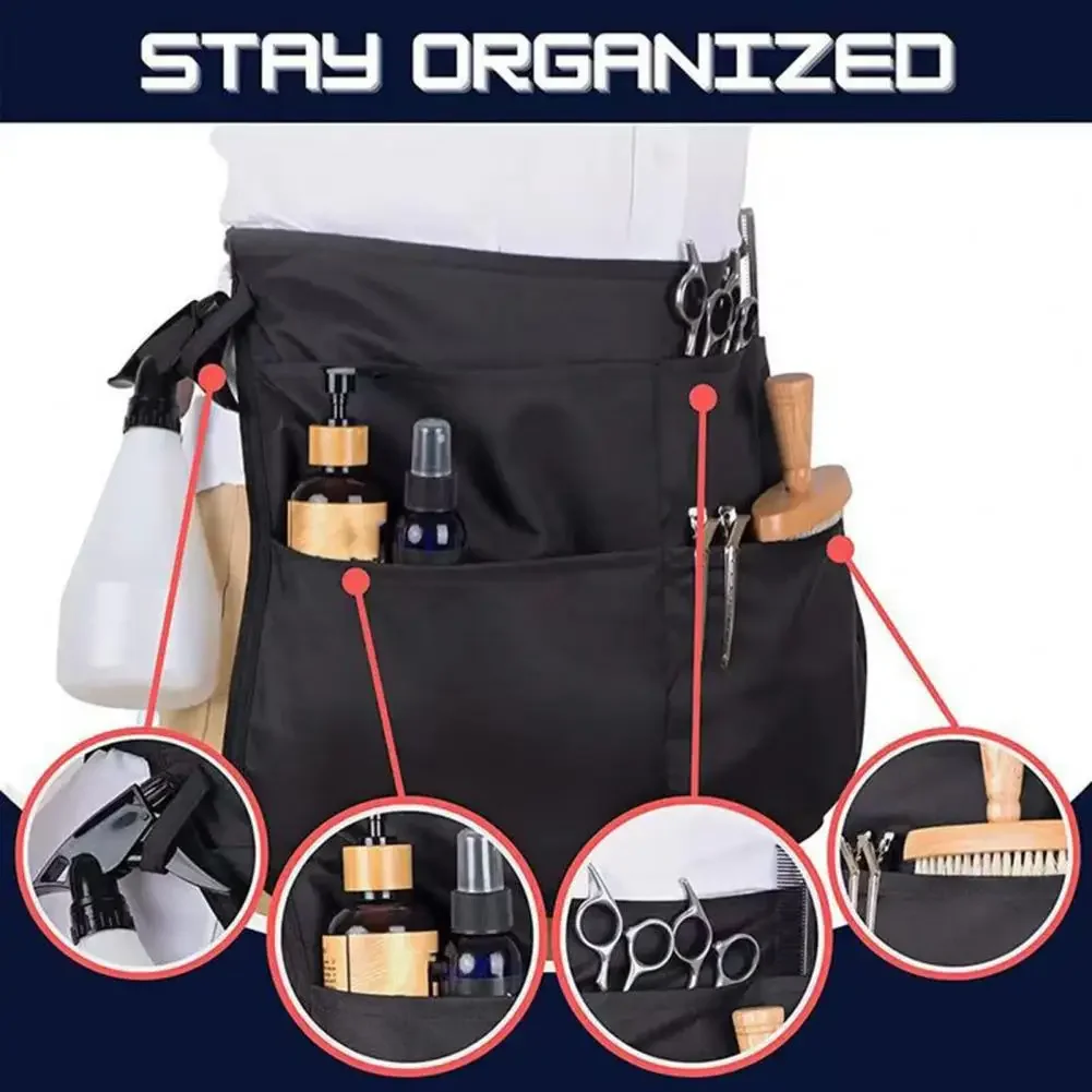 Beauty Salon Apron With Pockets Woman Man Barber Professional Hairdresser Material Hair Stylist Barista Accessories