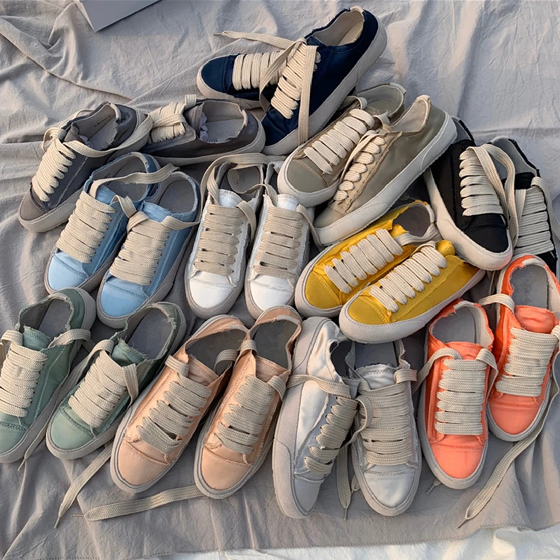 Women Shoes Casual Sneakers Women Sneakers Women Canvas Shoes Ins Fashion Blogger Vintage Silk Colorful Soft Sole