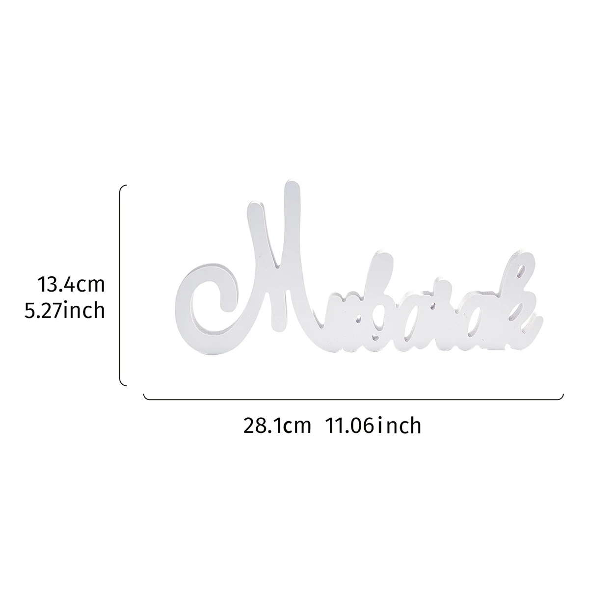 1PC, a creative and simple white snowflake board material mubarak and Ramada letter decorative item