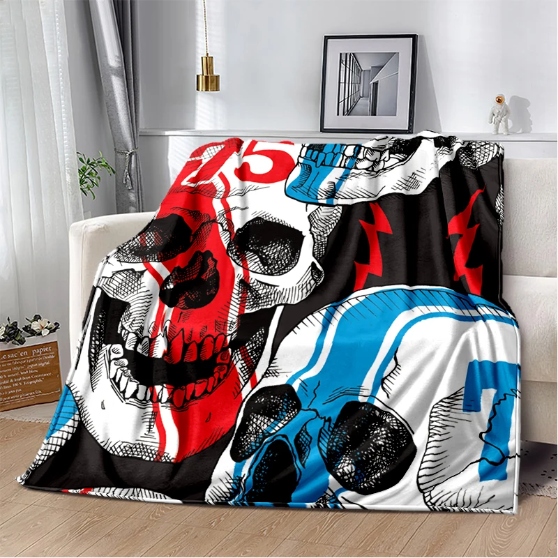 Skull trend Pattern Blanket Flannel Soft Plush Sofa Bed Throwing Blankets Anime Blanket Gedruckt Bettdecke Sofa Geschenk