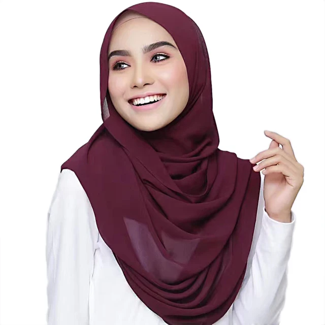 107666-d6adb3.jpg Voile musulman en mousseline pour femme, long et uni, en mousseline bulle, foulard hijab en mousseline pour femme musulmane