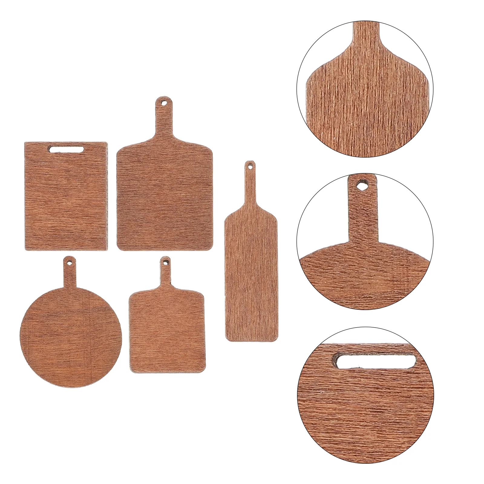 

5 Pcs Mini Chopping Board Cutting Miniature Wooden House Decorations Small Model Micro Scene Tiny for