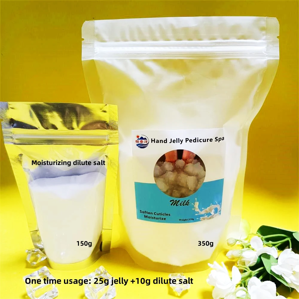 

500g Milk Hand Crystal Jelly Pedicure Spa Exfoliate For Nails 2 Step Hand Care