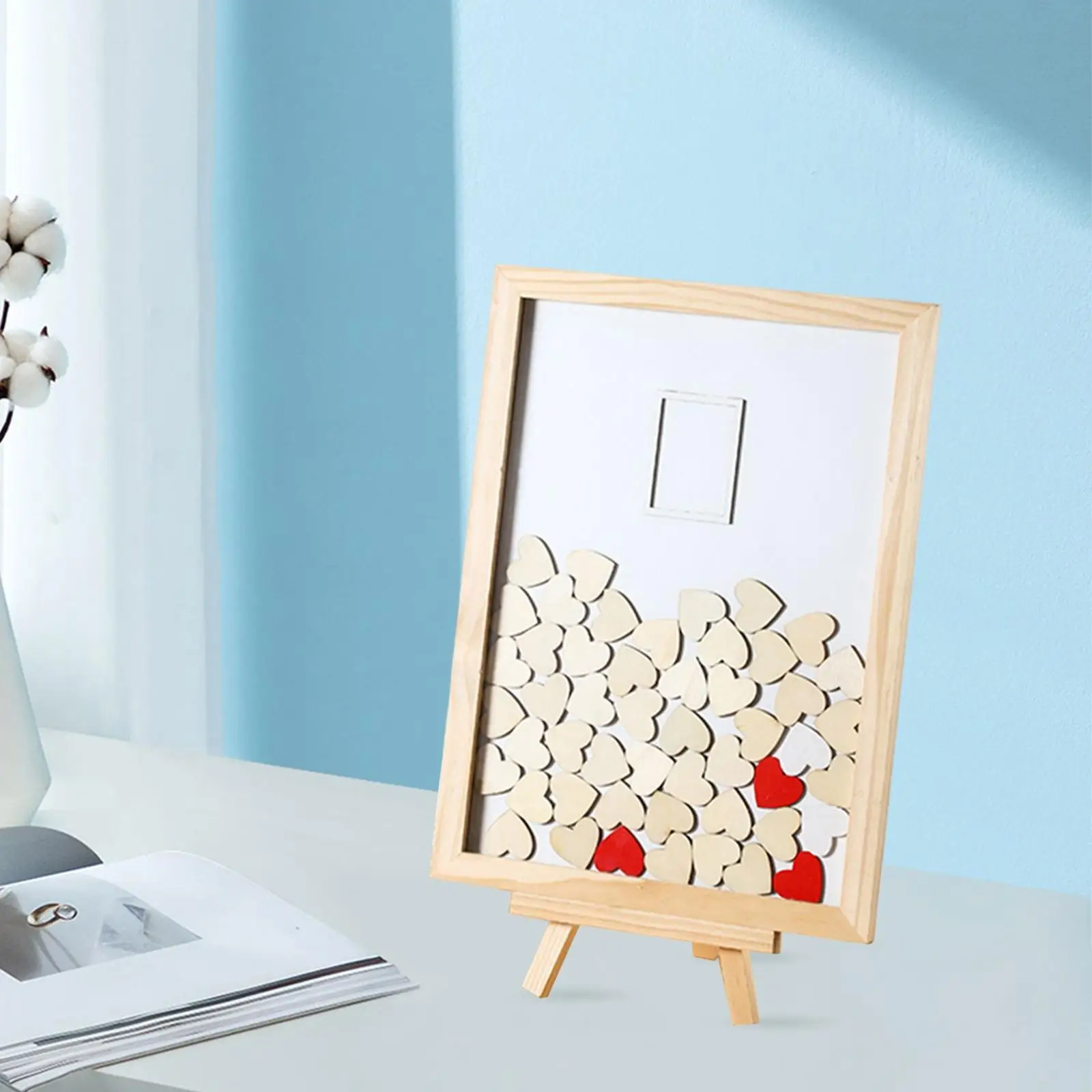 

Креативная Свадебная Гостевая книга, коробка с 80 деревянными сердцами, гостевая книга для приема на годовщину, день рождения, похоронное украшение