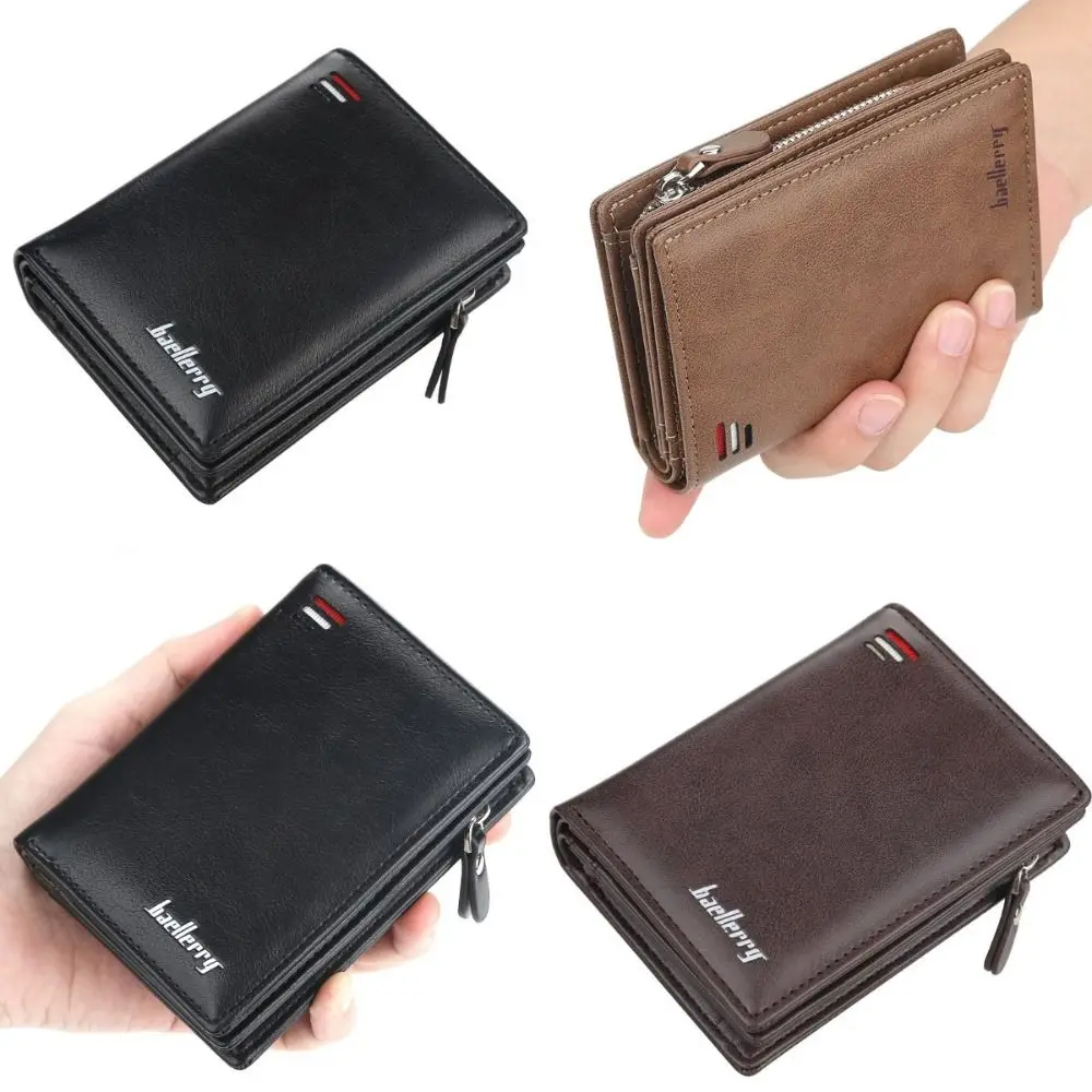 

Leisure Male Leather Purse Business Minimalist Contracted Two Fold Wallet Multi-position Multifunction Men's Hand Bag Male