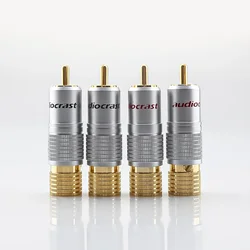 8 Pcs RCA Plug HIFI Audio Cable Male 24K Glod plated Connector