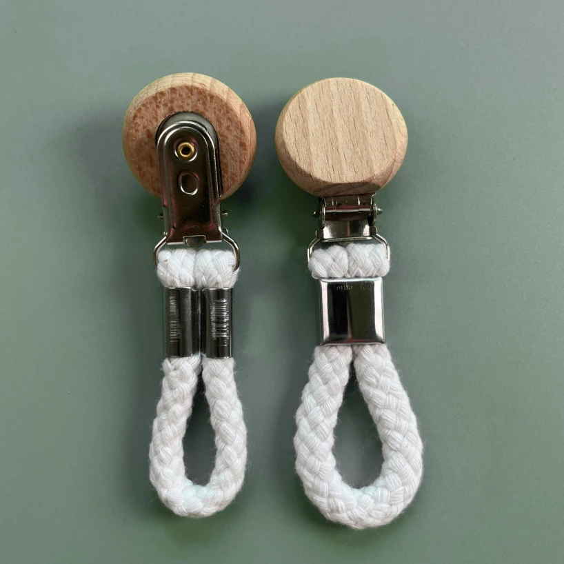 kitchen towel clip 2pcs Multi functional non perforated kitchen towel clip woven rope beech wood round head storage bathroom clip