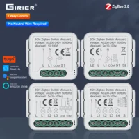 Girier Tuya โมดูลสวิตช์อัจฉริยะ3.0 ZigBee ไม่ต้องใช้ลวดเป็นกลางต้องมีบ้านอัจฉริยะแบบ DIY ตัดไฟทำงานร่วมกับ Alexa Google Home 1