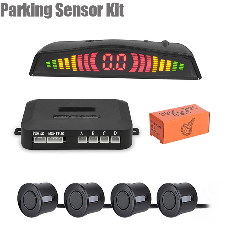 

Несколько радаров, автомобильная лампа с 4 радарами, точный цифровой дисплей, система предупреждения о расстоянии препятствий, комплект пар...