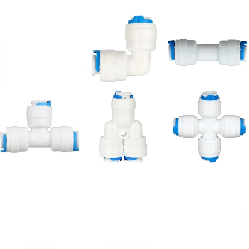 1/4" 3/8" Coupling Plastic Quick Pipe Fitting Reverse Osmosis Connector