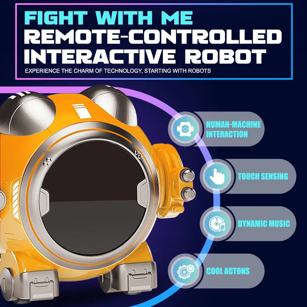 Toys for Boys AT008 Robot LED Light Smart Rc Robot Boy Gift Toy and Music Fight Touch Dance Emo Kids Dancing Desk Remote Control 4