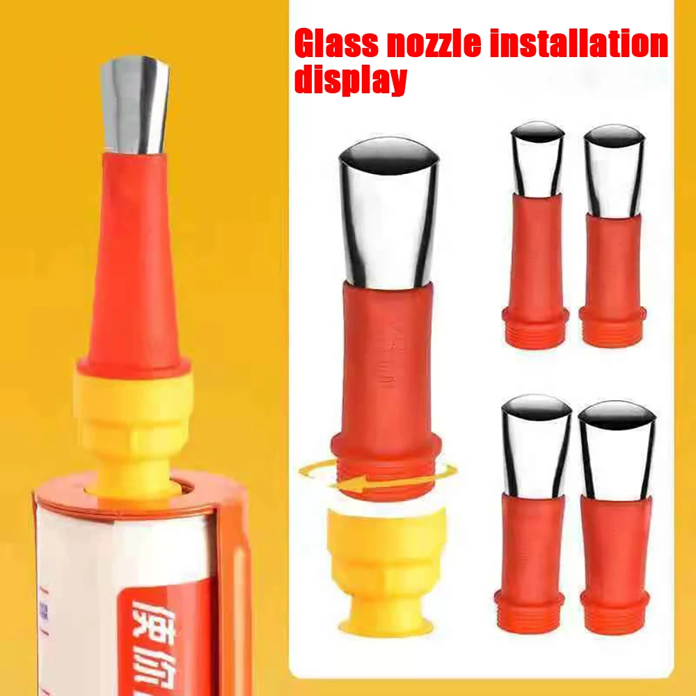 Stainless Steel Caulk Nozzle Applicator With Base Caulking Finisher Sealant Finishing   Bathroom Sink Nozzle For Adhesive Pistol 5